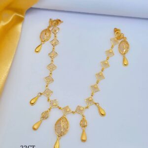 Elegant Drop Design Gold Necklace Set – 10.650 gm