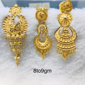 Designer Gold Earrings (8–9 gm)