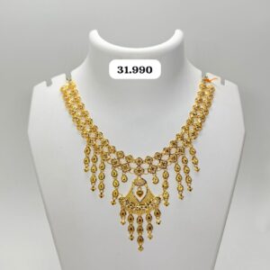 Golden Floral Drop Necklace