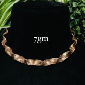 Designer Wave Textured Gold Necklace
