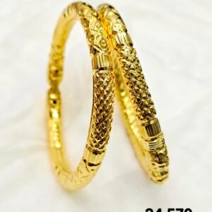 Designer Textured Gold Bangles