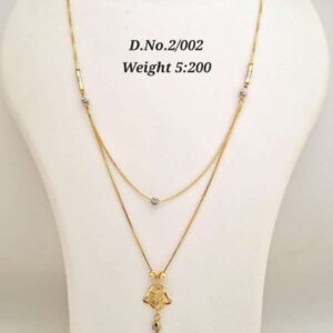 Gold Pendant Layered Chain Necklace – 5.200 gm