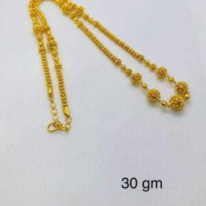 Gold Beaded Designer Long Chain – 30 gm