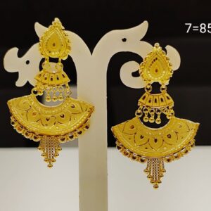 Gold Designer Statement Chandbali Earrings