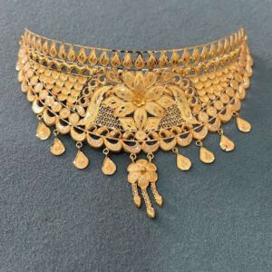Royal Lotus Gold Choker Necklace
