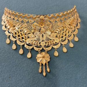 Peacock Designer Gold Choker