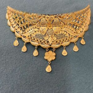 Temple Style Floral Gold Choker