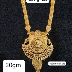 Elegant Long Haar Temple Gold Necklace – 30g