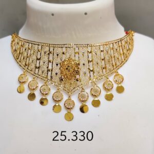 Traditional V-Shape Bridal Necklace Set