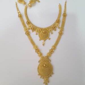Dual Necklace Gold Set with Choker & Pendant