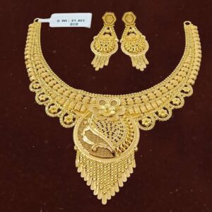 Geometric & Floral Gold Necklace