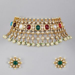 Gemstone Choker Necklace Set