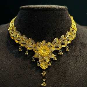 Floral Motif Gold Necklace