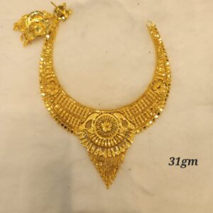 V-Shaped Filigree Gold Necklace