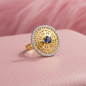 Elegant Round Stone Gold Ring
