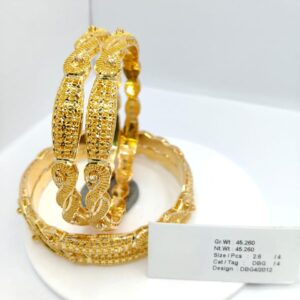 Twisted Rope & Perforated Gold Bangles (45.260 gm)
