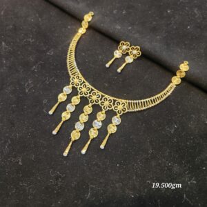 Floral Drop Gold Necklace Set