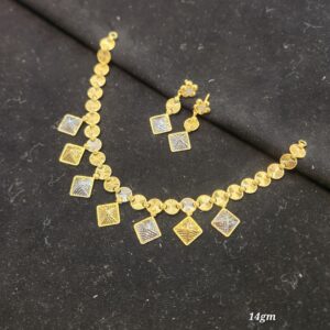 Dual Tone Diamond Cut Necklace Set