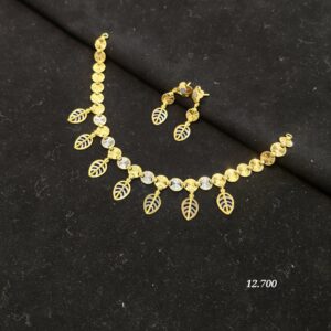 Leaf Pattern Designer Necklace Set