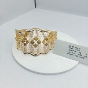 Gold Geometric Designer Kada – 14.210 gm